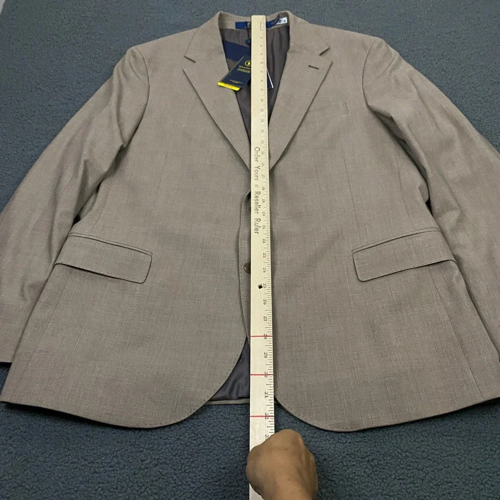 Polo Ralph Lauren Sport Coat Mens 44R Tan Glen Plaid Modern Fit Blazer Jacket
